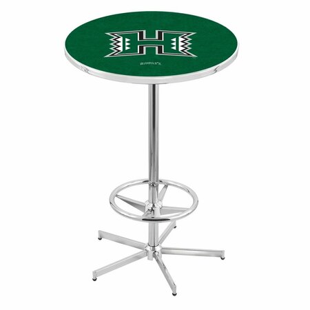 HOLLAND BAR STOOL CO 42" Chrome Hawaii Pub Table, 36" dia. Top L216C4236Hawaii